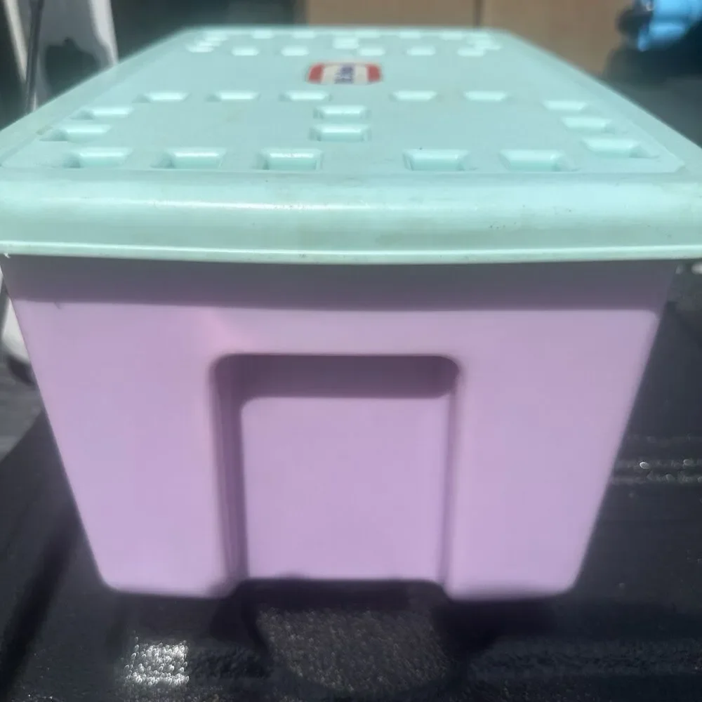 63 Piece Vintage Little Tikes Wee Waffle Blocks 4” Pastel Colors With Box